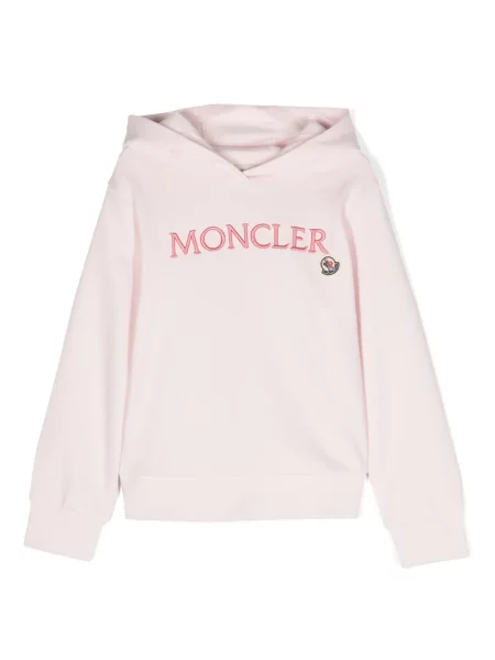 Bluza z kapturem dziecięca Moncler Enfant różowa