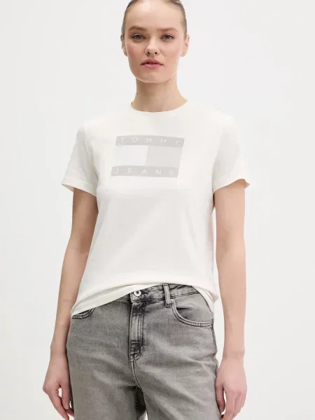 Tommy Jeans majica ženska bež