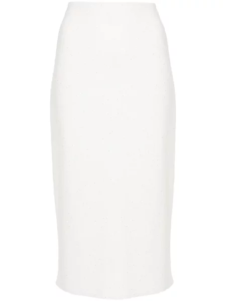 Fustă tip creion Fabiana Filippi cu paiete alb