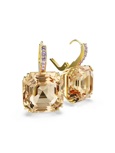 Swarovski Cercei caramel / auriu / mov lavandă maro