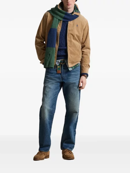 Pruhované polotričko Polo Ralph Lauren se síťovinou s výšivkou červené