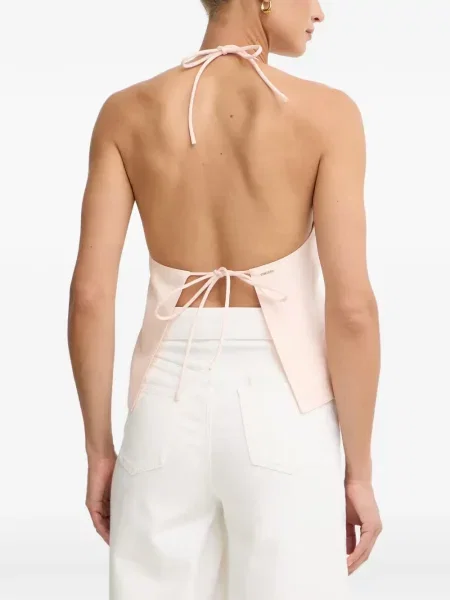 Vestă Twinset cu gât halter roz