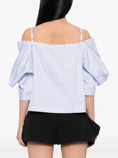 Top Sacai cu dungi albastru