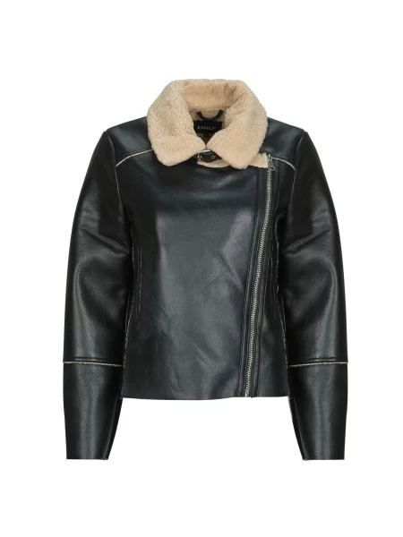 Usnjena jakna Only črna