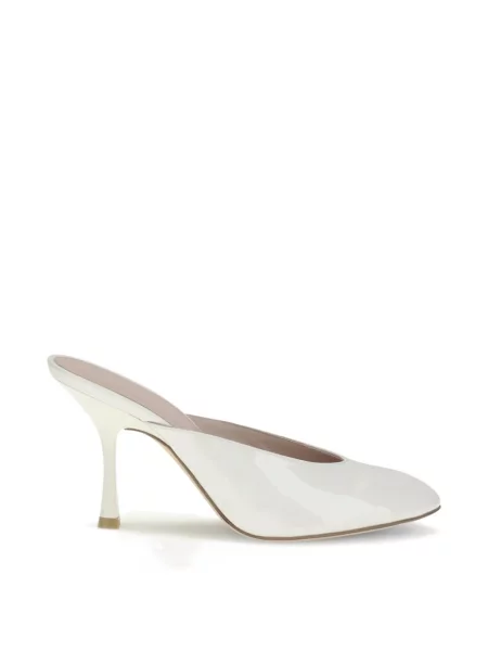 Papuci tip mules Stuart Weitzman alb