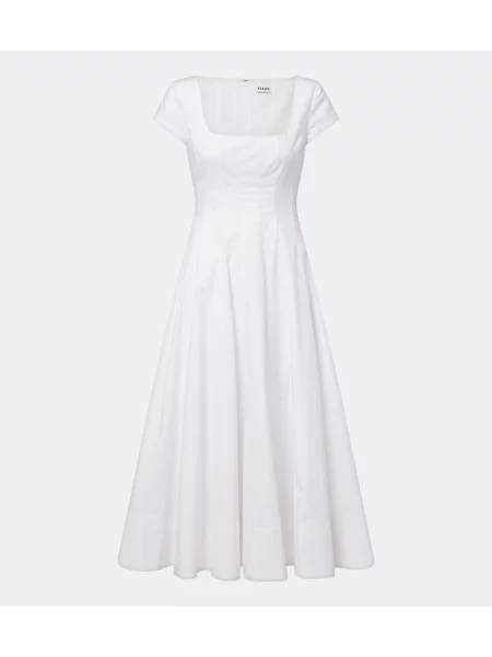 Rochie midi Staud din poplin alb