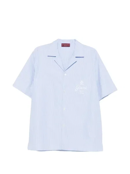 Риза Gucci на райета с автограф синьо