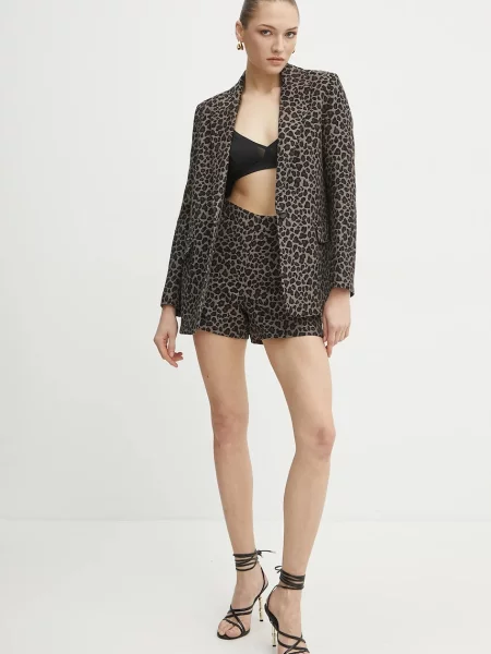 Morgan szorty SHILI.F wzorzyste high waist SHILI.F beżowy