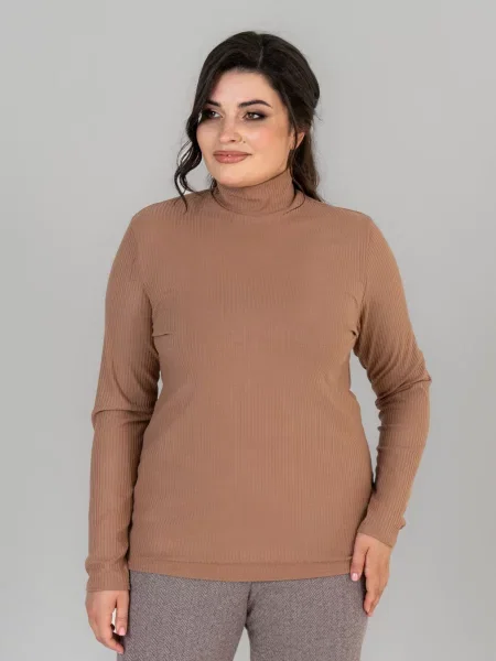Водолазка All Posa світло-коричневий вовна/акрил коричнева