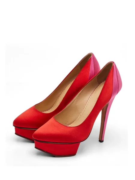 Pantofi cu toc Charlotte Olympia cu platformă roșu