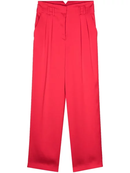 Pantaloni Genny din satin roșu