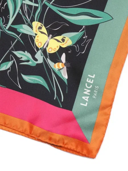 Fular Lancel cu model floral cu imagine negru