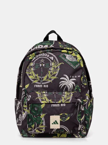 Adidas rucsac x Farm Rio negru mare cu imprimeu verde