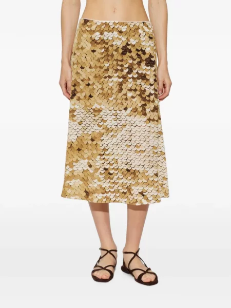 Fustă midi Moschino cu paiete de mătase