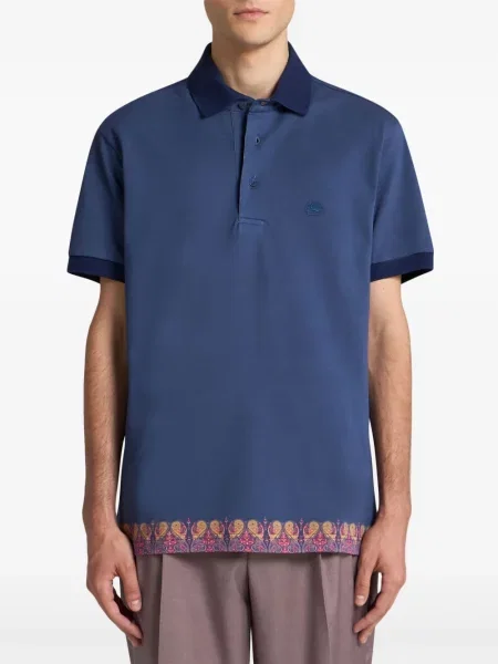 Polo marškinėliai Etro su paisley raštu mėlyna