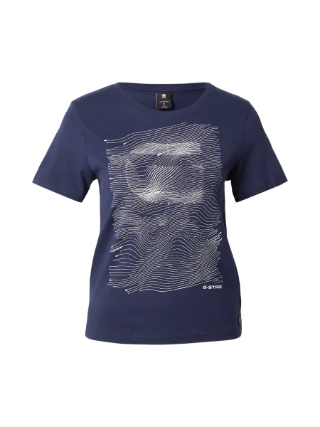 G-STAR Tricou bleumarin alb
