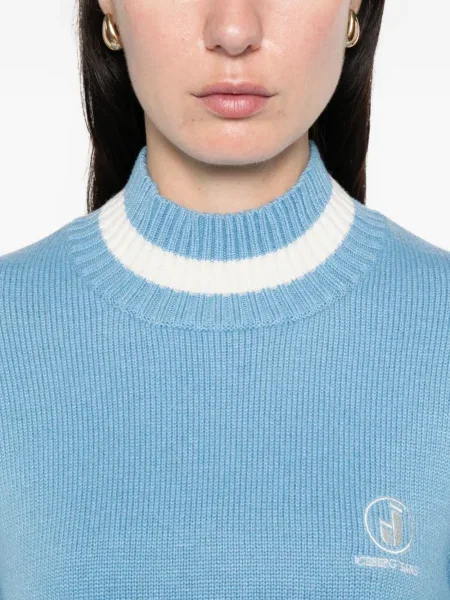 Pulover Iceberg cu broderie albastru