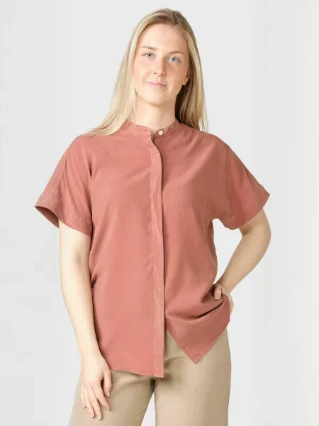 Klitmøller Collective Tricou Li ruginiu roșu