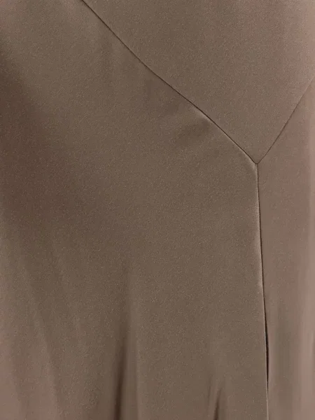 Rochie maxi Alberta Ferretti din satin maro