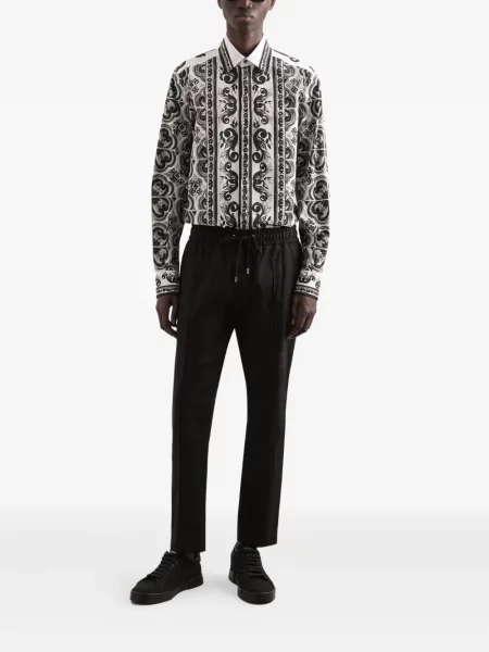 Риза Dolce & Gabbana с принт черно