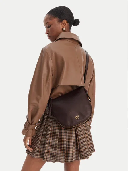 PINKO Geantă Hobo Zip Around Mini Ai PLTT Vișiniu bordo