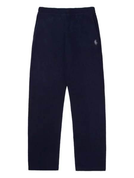 Pantaloni Sporty & Rich cu broderie albastru