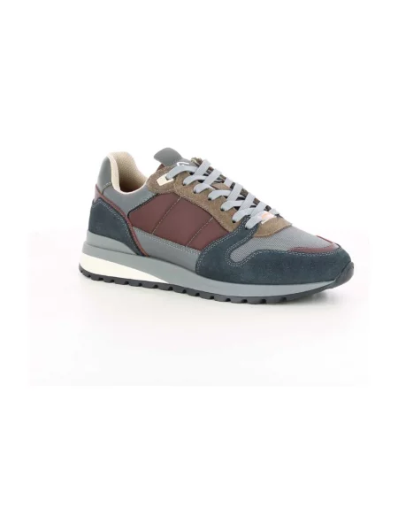 Sneakersy Ambitious skórzane typu teddy niebieskie