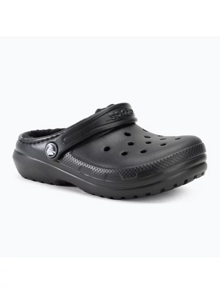 Детски джапанки Crocs Classic Lined Clog black/black черно