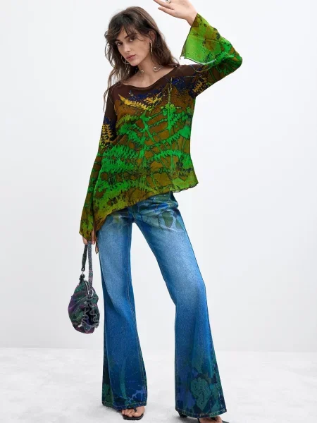 Desigual Tričko C. Lacroix / zmiešané farby zelená