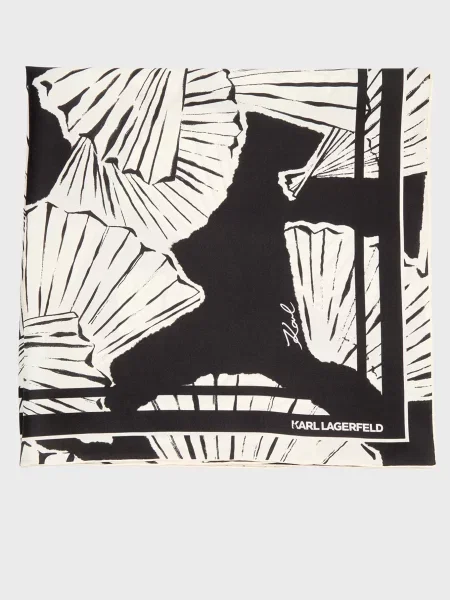 Шовкова хустка Karl Lagerfeld чорна