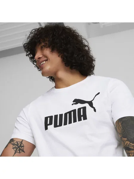 Koszulka z logo Essentials PUMA White biała