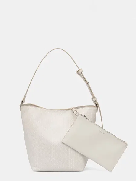 Calvin Klein košíková kabelka z imitace kůže béžová