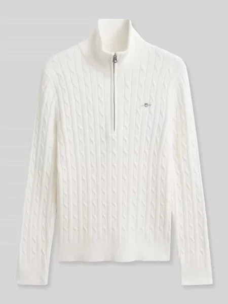 Sweter Gant z logo biały