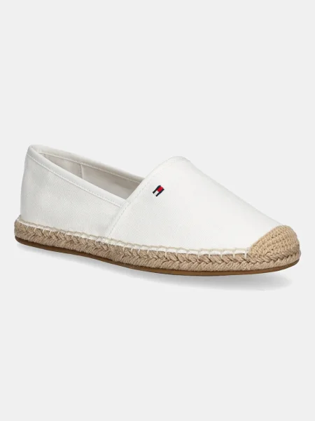 Tommy Hilfiger Еспадрили Flag Canvas Espadrille Екрю бяло