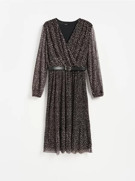 Reserved Rochie maxi cu centură maro-închis maro