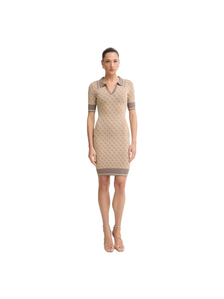 Sukienka mini Guess beżowa