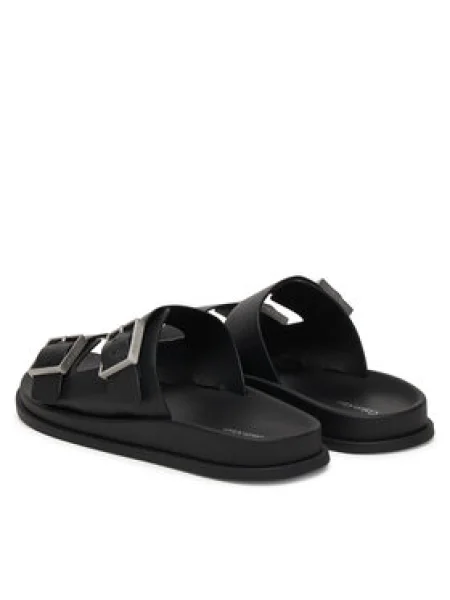 Papucs Calvin Klein City Sandal Buckle Lth fekete