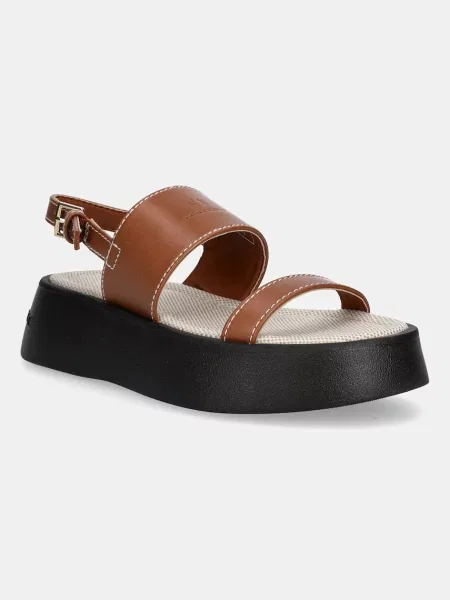 Сандали Armani Exchange с платформа кафяво