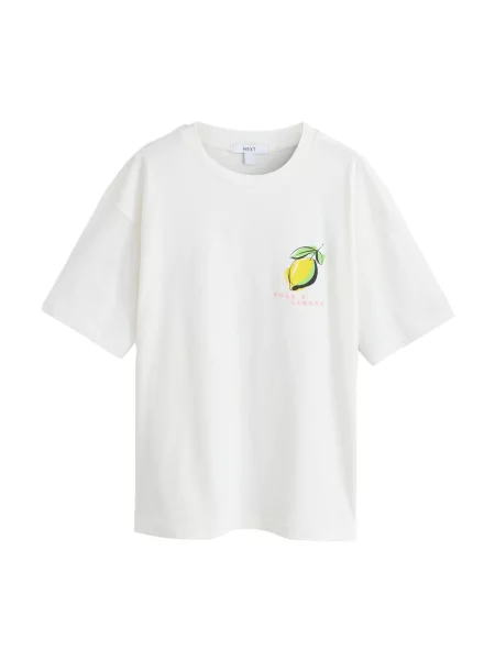 Next Tricou galben / roz / negru alb
