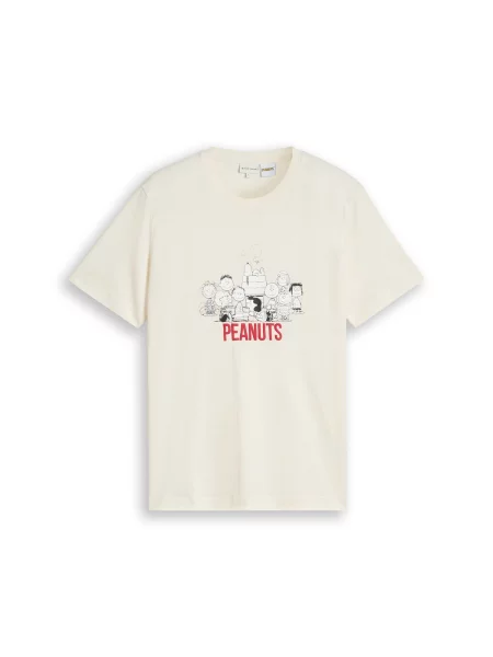 TOM TAILOR Tricou Peanuts roșu / negru / lână alb