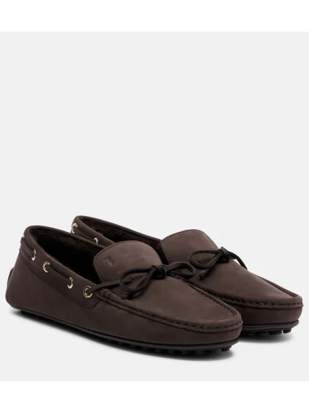 Pantofi loafer Tod's din piele de căprioară maro