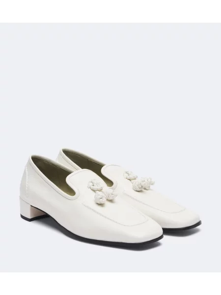 Pantofi loafer Bottega Veneta din piele alb