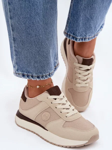 Teniși Big Star Shoes cu platformă alb