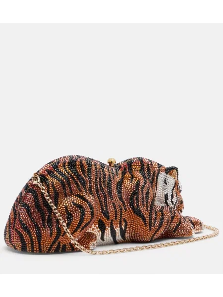 Geantă plic Judith Leiber Couture maro