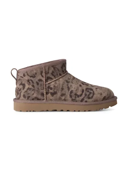 UGG W Classic Ultra Mini Spotted cizme de zăpadă pentru femei din piele întoarsă maro