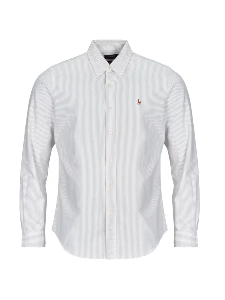 Srajca Polo Ralph Lauren z dolgimi rokavi keper bež