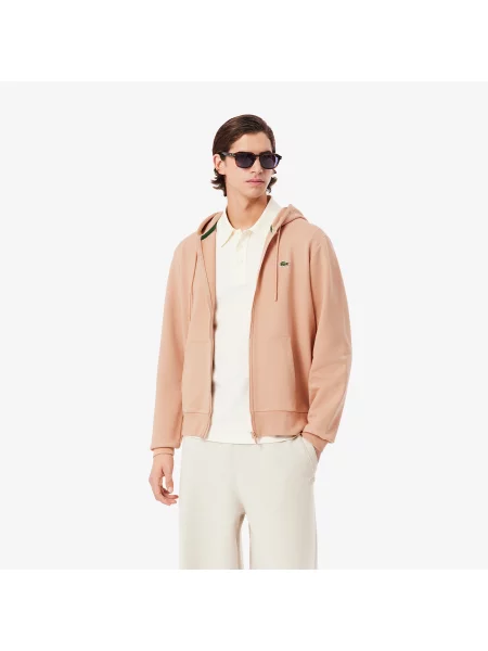 Lacoste Bluza Polarowa Classic Fit Zapinana Na Błyskawiczny beżowy