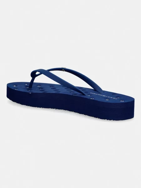 Tommy Hilfiger Japonki Repeat Logo Platform Granatowy