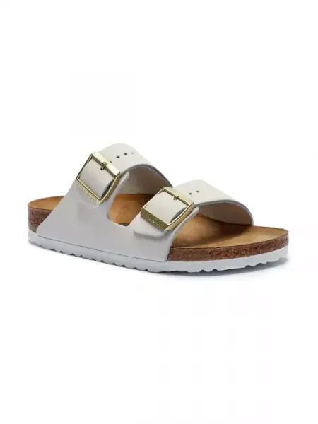 Birkenstock De piele șlapi Arizona alb