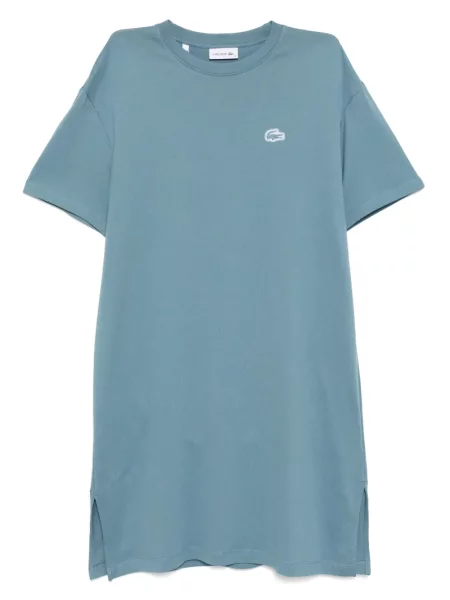Sukienka koszulowa Lacoste z dżerseju garniturowa niebieska